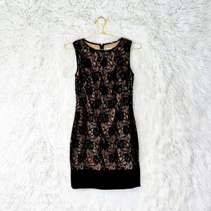 Cache lace overlay sheath dress